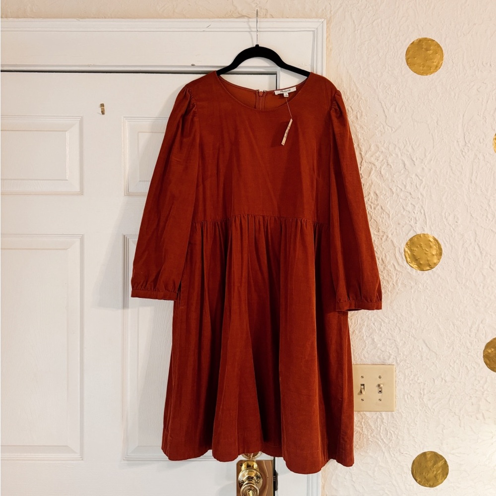 Madewell Corduroy Puff Sleeve Dress